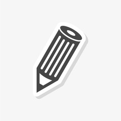 Pencil sticker, simple vector icon