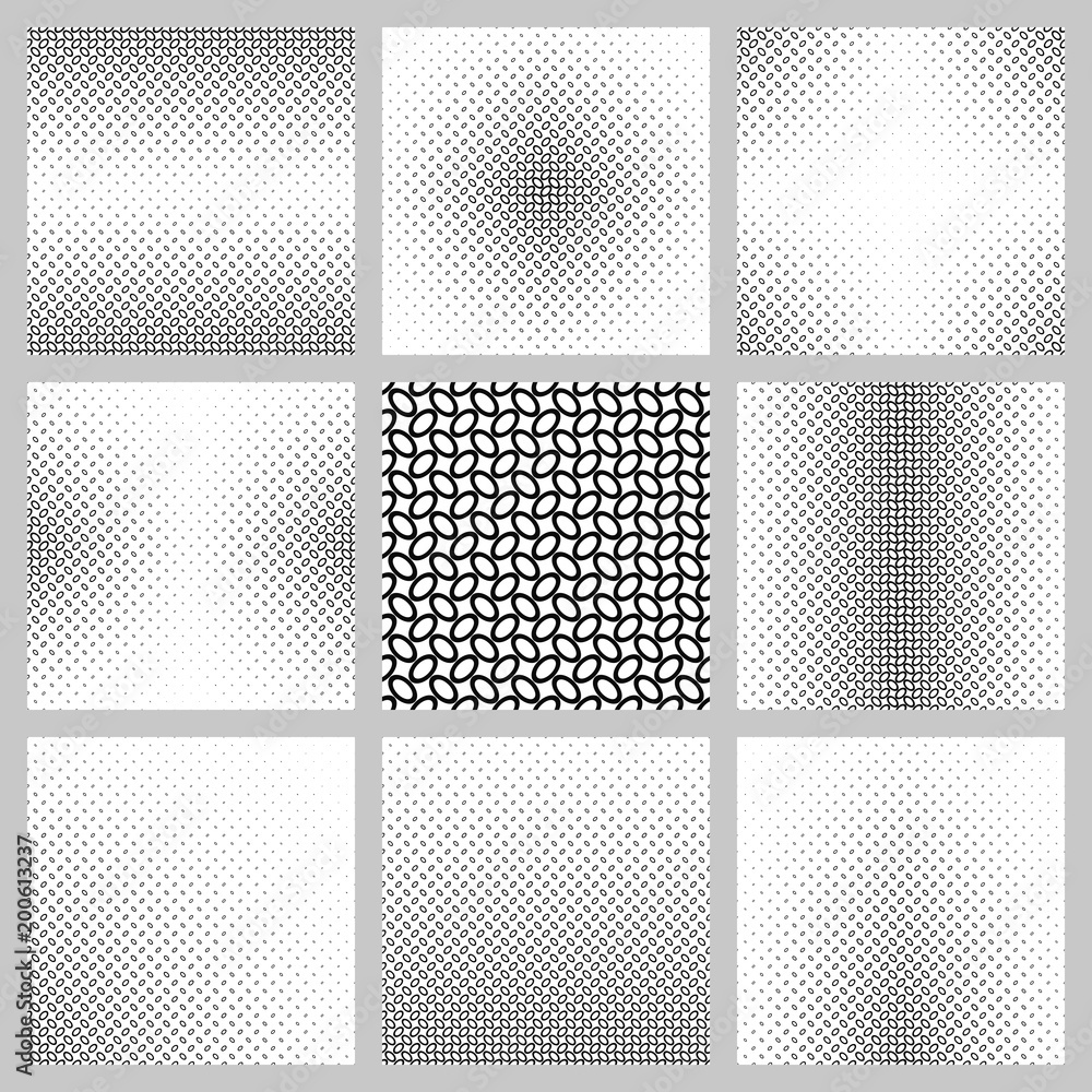 Poster black and white ellipse pattern background design set