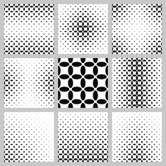 Black and white ellipse pattern background design set