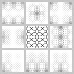 Black and white ellipse grid pattern background set