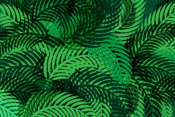 Naklejka na ściany i meble Green leaves abstract pattern vector background design.