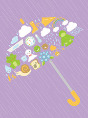 傘の形の梅雨アイコン