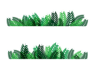 Green leaves frame vector abstract  nature background design