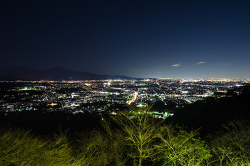 Fototapeta premium Nightview of Shonandaira (湘南平夜景) in Kanagawa, Japan.
