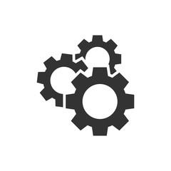 Gear vector icon in flat style. Cog wheel illustration on white isolated background. Gearwheel cogwheel business concept.