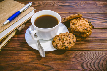 Coffee Break - Notepad and Pen along with coffee 