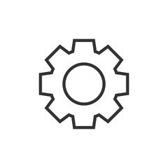 Gear vector icon in flat style. Cog wheel illustration on white isolated background. Gearwheel cogwheel business concept.