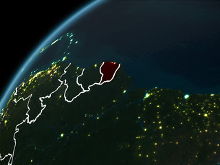 Night over French Guiana