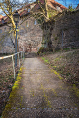Footpath to an old historical building in Germany