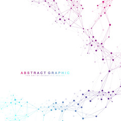 Structure molecule and communication. Dna, atom, neurons. Scientific molecule background for medicine, science, technology, chemistry. Vector illustration