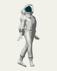 Obraz premium Astronaut in spacesuit. Monochrome silhouette. Fantastic person
