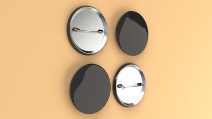 Blank black badge on orange background