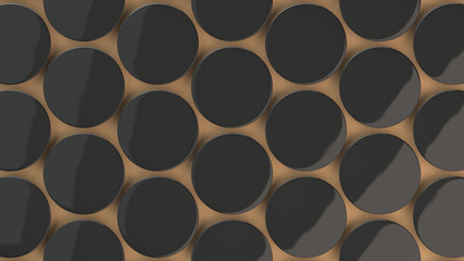 Blank black badge on orange background