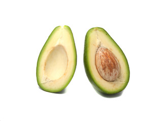 Avocado green fruit exotic isolated in the white