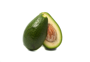 Avocado green fruit exotic isolated in the white