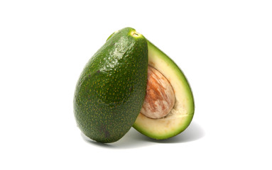 Avocado green fruit exotic isolated in the white