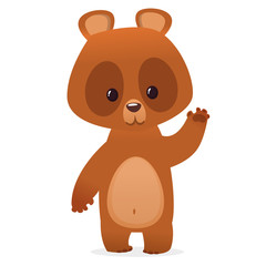 Obraz premium Cartoon taddy bear character. Vector illustration of a bear isolated on white background