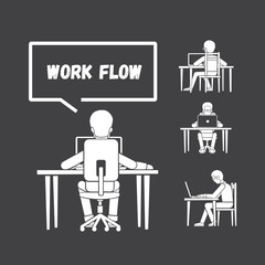 The man working on the computer.