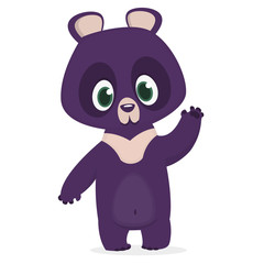  Funny cartoon Himalayan bear waving hand. Vector illustration of a bear character