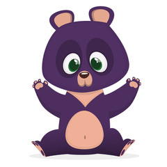  Funny cartoon Himalayan bear giving a hug. Vector illustration of a bear character