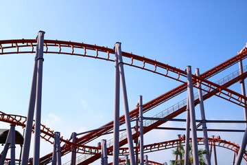 Structure of Roller Coaster with blue sky