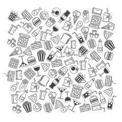 Fast food, seamless pattern