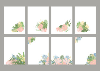  Templates with tropical leaves.