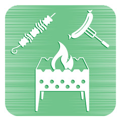 Brazier, kebab and sausage icon