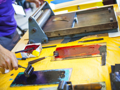 Vintage printing press.