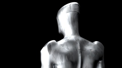 Cyborg in silver whith carbon light 14