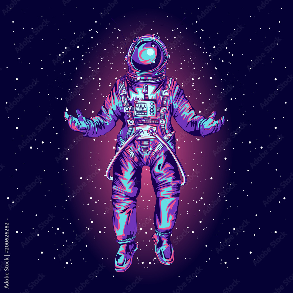 Wall mural astronaut in spacesuit on space.