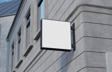 Blank, outdoor signage, signboard mockup, sign. 3d rendering