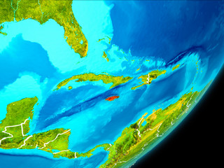 Orbit view of Jamaica