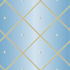 Seamless geometric pattern with dots on the light blue background.Can be used to create paper for wrapping gifts, wallpaper, fabrics, home textiles and background for website. Vector 