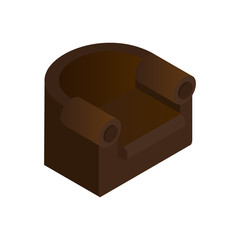 Sofa chair isometric icon. Vector