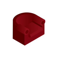 Sofa chair isometric icon. Vector