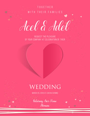 Wedding invitation with abstract flower. Wedding invitation background.