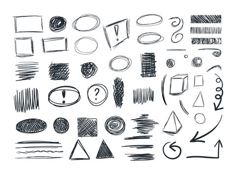 VECTOR Sketches Collection, Sketchbook Doodle Drawings, Set.