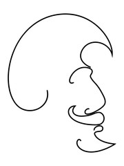 Hairstyle for a man: hair, beard and mustache. Icon for changing the style of the hairstyle.