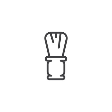 recommend clip art: Shaving brush outline icon. linear style sign for mobile concept and web design. Shaver simple line vector icon. Symbol, logo illustration. Pixel perfect vector graphics