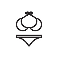 Fototapeta premium bikini, beach wear outline vector icon