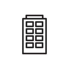 apartment, building outline vector icon
