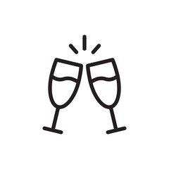 champaigne outline vector icon