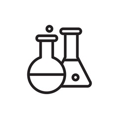 chemistry, lab tools outline vector icon