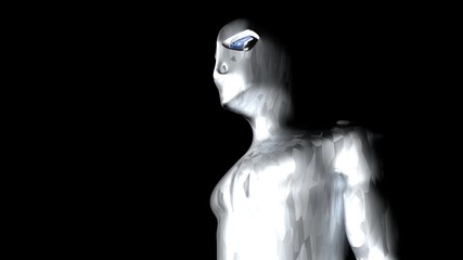 Cyborg in silver whith carbon light 18