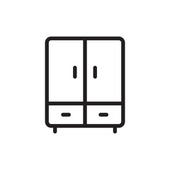 closet, wardrobe outline vector icon