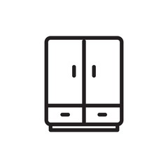 closet, wardrobe outline vector icon