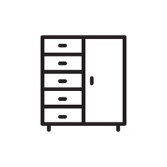 closet, wardrobe outline vector icon