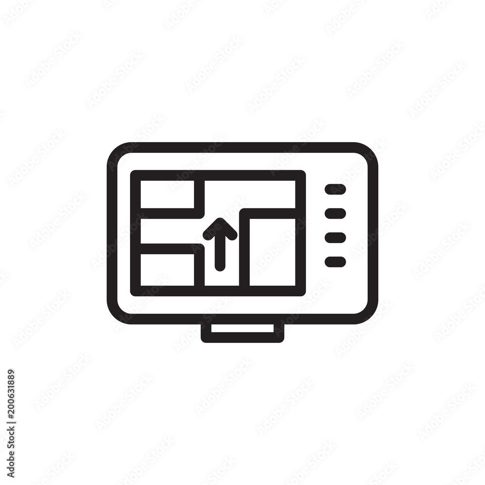Poster gps navigation outline vector icon