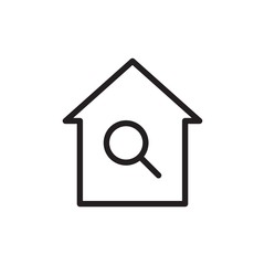 find house, find estate outline vector icon